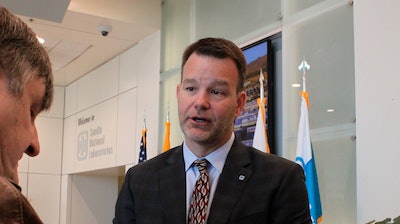 Sandia National Laboratories Associate Director of Mission Services Scott Aeilts answers reporters questions following a news conference in Albuquerque, New Mexico, on Wednesday, Jan. 15, 2020. Aeilts said Sandia plans to expand its efforts to work with businesses in southern New Mexico.