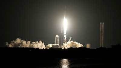 A SpaceX Falcon 9 rocket with the crew capsule Endeavour lifts off from pad 39A at the Kennedy Space Center in Cape Canaveral, Fla., Thursday, March 2, 2023.