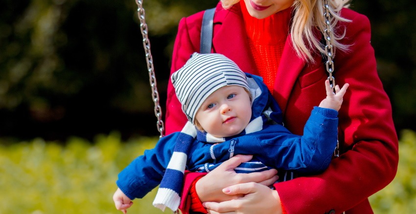 taking baby to playground