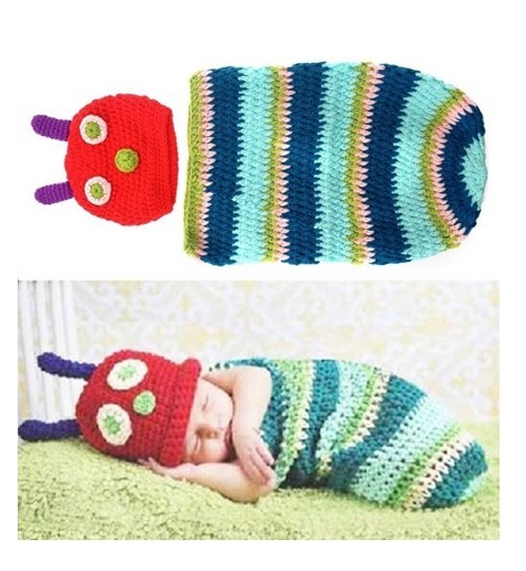 Caterpillar Style Baby Infant Newborn Handmade Crochet