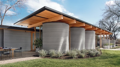 House Zero in Austin, Texas, is a 2,000-square-foot home that was built with 3D-printed concrete.