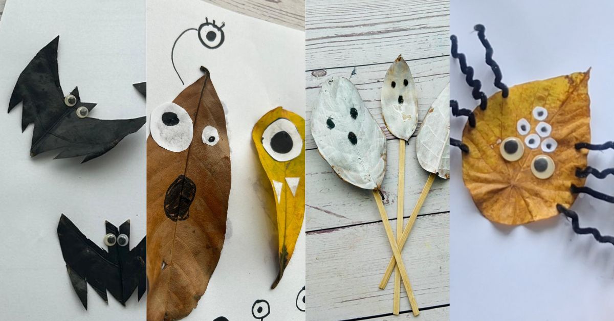 halloween leaf crafts for kids