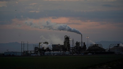 The exterior of the Cal Energy Elmore geothermal power plant is shown near the Sonny Bono Salton Sea National Wildlife Refuge Thursday, July 15, 2021, in Calipatria, Calif. Demand for electric vehicles has shifted investments into high gear to extract lithium from geothermal wastewater around California's dying Salton Sea.