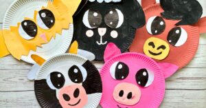 paper plate craft farm animals